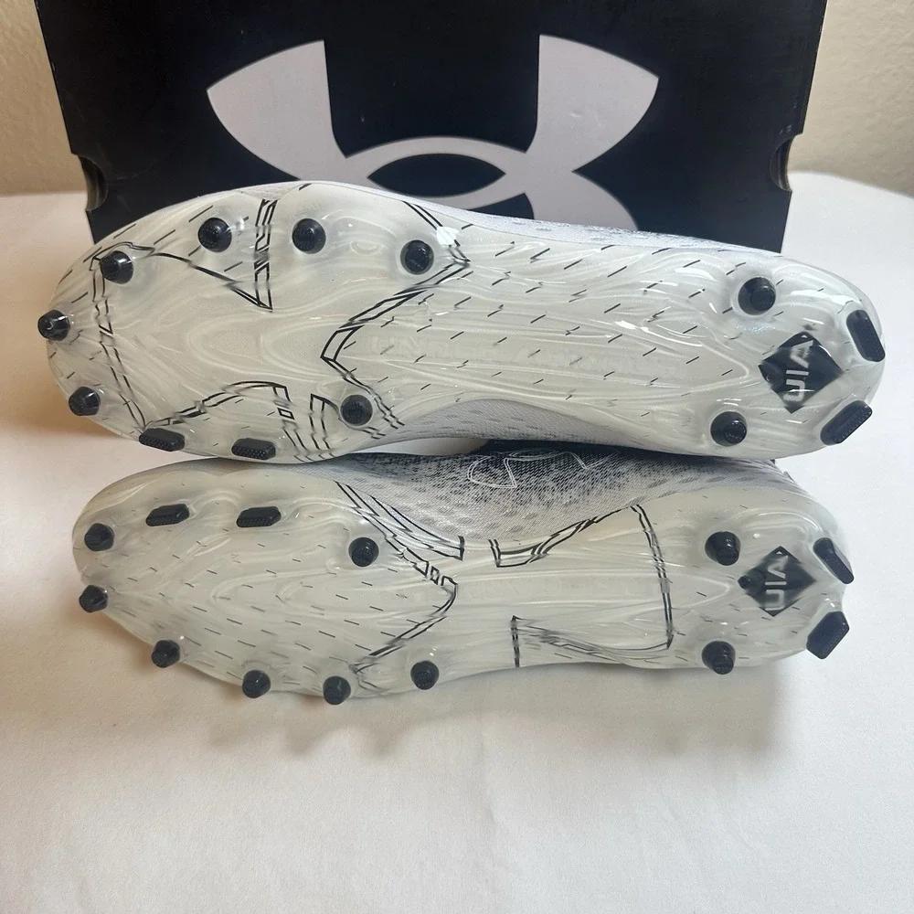 Under Armour Spotlight LUX MC 2.0 Mens Shoes Black White Football Cleats Size 10